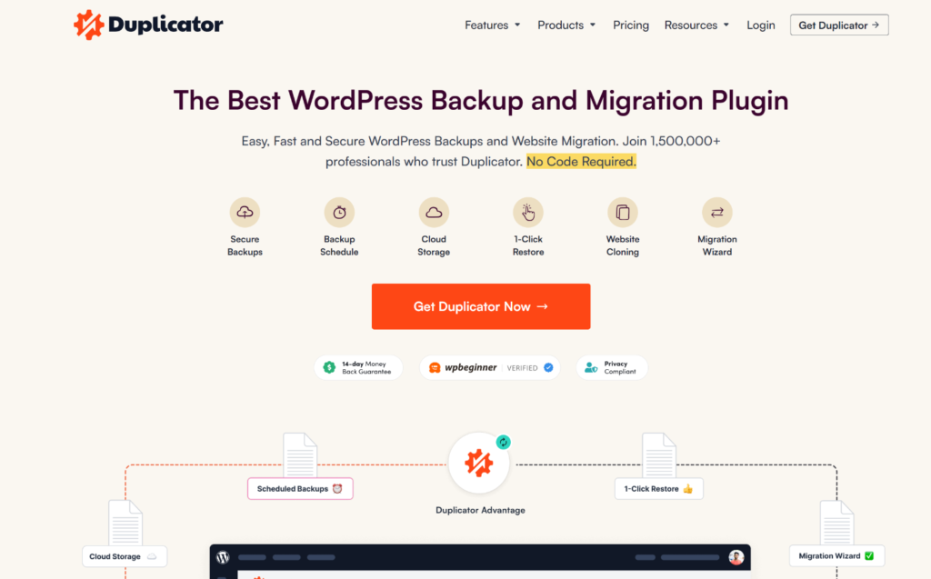 Duplicator best backup plugin for WordPress