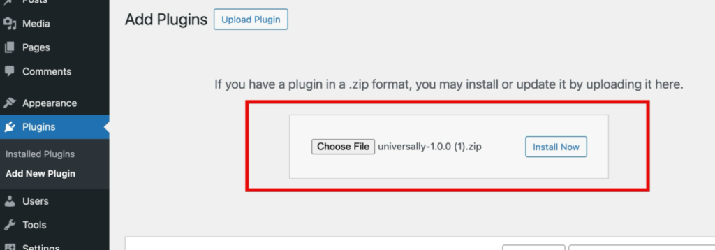 Install the Universally plugin