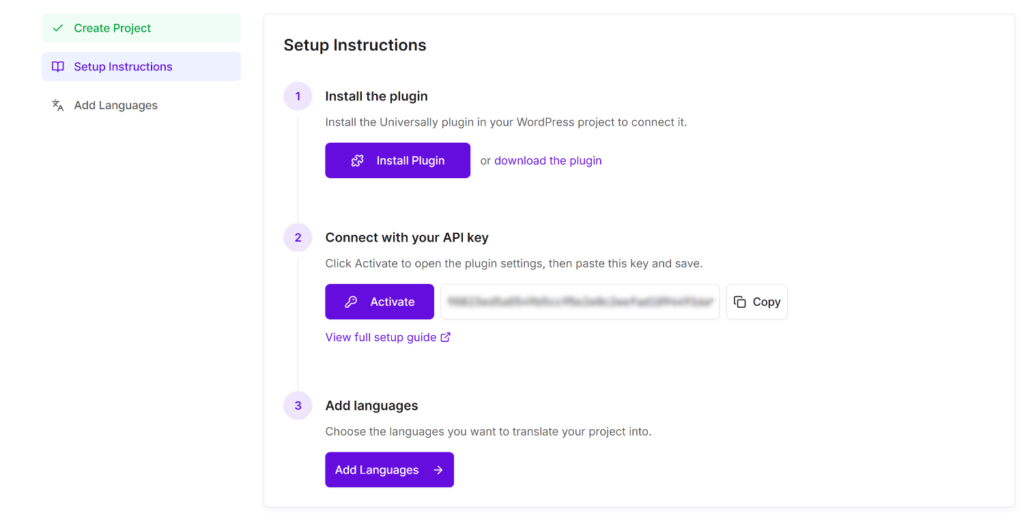 Install the Universally plugin