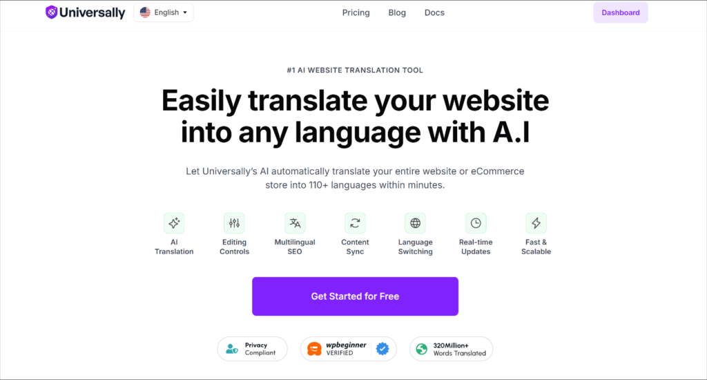 Universally - Solution de traduction basée sur l'IA