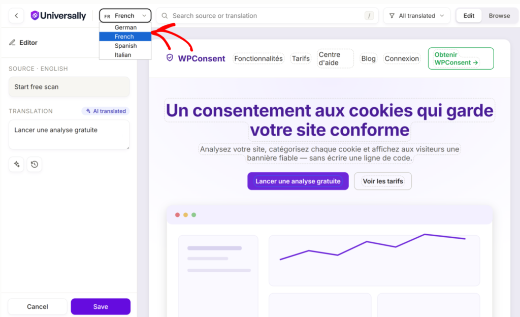 Modifier les boutons et le texte dans le constructeur visuel