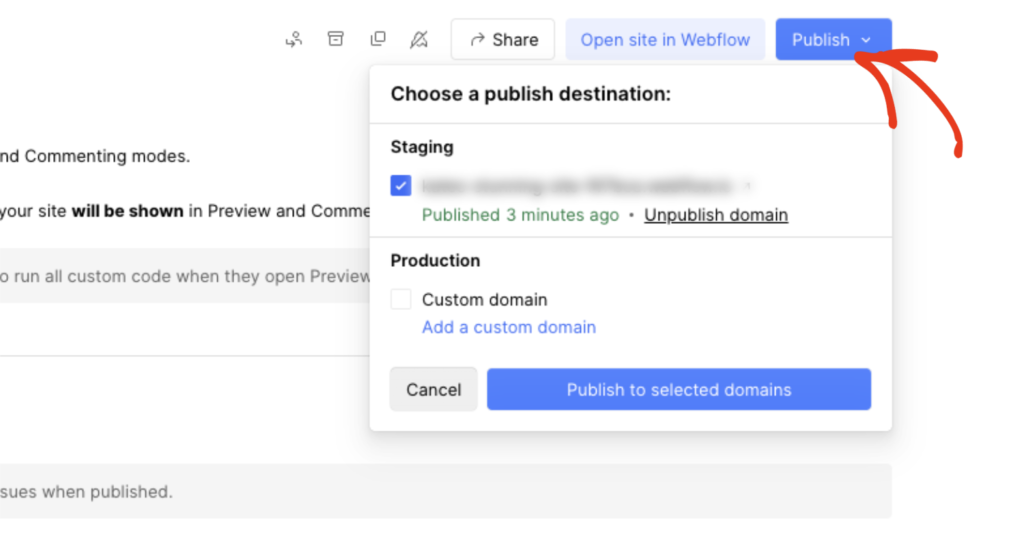 Publish changes to Webflow - Universally Publish changes to Webflow