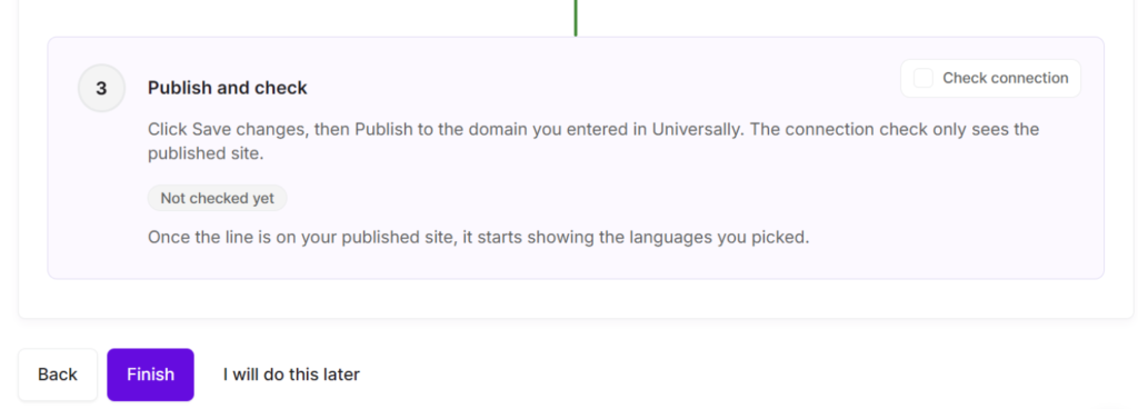 Check Webflow connection - Universally Check Webflow connection