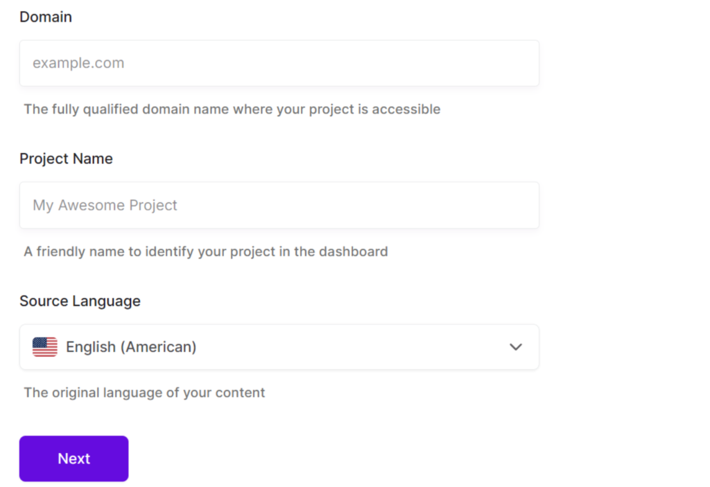 Enter details of WordPress site - Universally Enter details of WordPress site