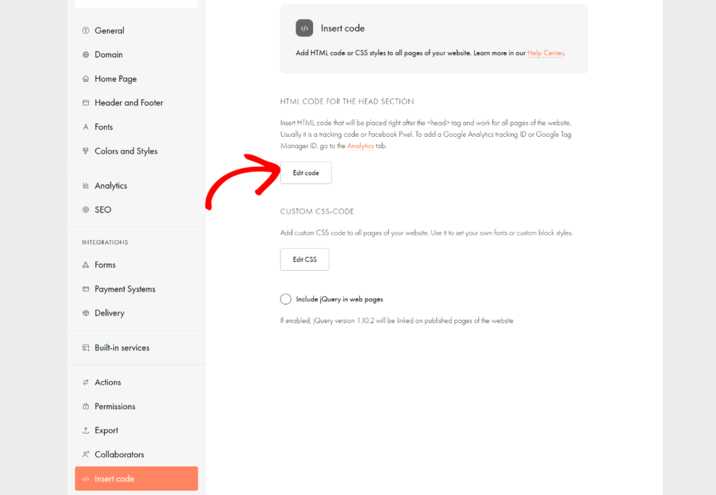 Ir a insertar código en Tilda - Universally Ir a insertar código en Tilda